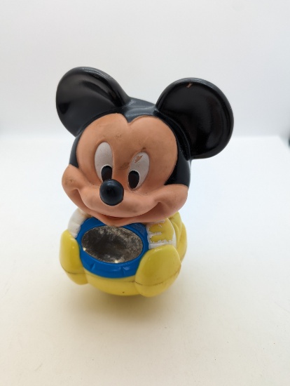 Vintage Heavy Mickey Baby Weight Rolling Toy