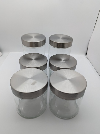 Decorative Glass Canisters with Lid (6)