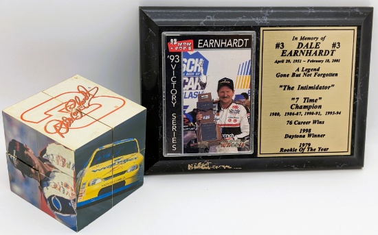 Dale Earnhardt Cube and Collector Card w plaque