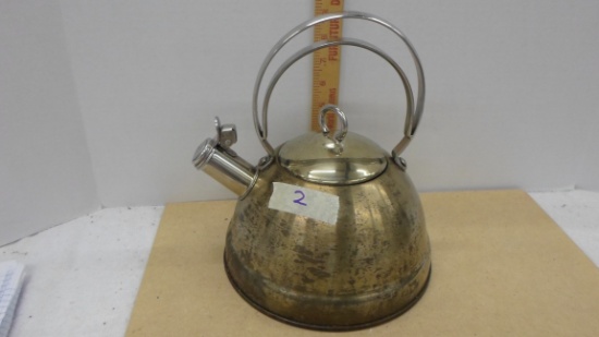 stainless tea kettle, nice shape with the lid