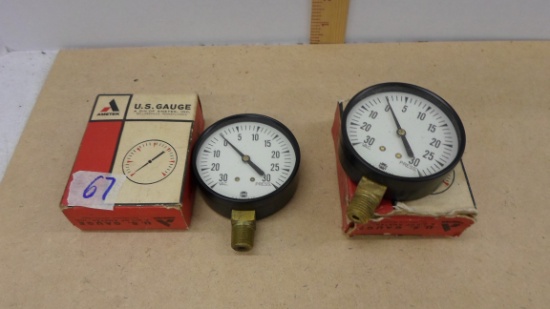 USA made Gauges, two new pressure gauges with boxes