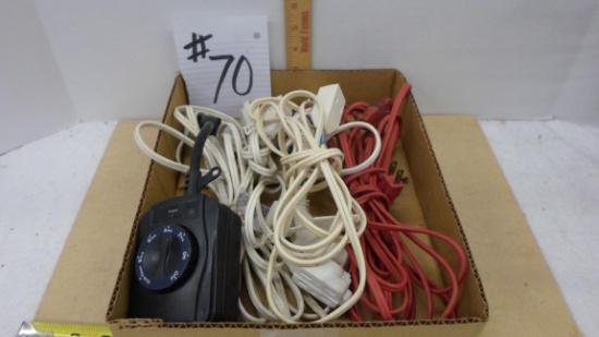 extention cords, various cords and electric timer
