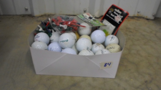 golf lot, large lot of balls and tees