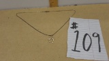 sterling necklace, necklace with dolphin charm 3.5g