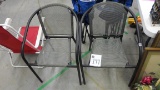 lawn chairs, two metal with quick dry mesh