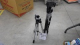 tripods, two camera tripods by sunpak and acuvar like new