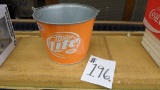 miller lite ice bucket, vintage orange and white style