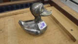 Duck bank, silverplate vintage duck bank