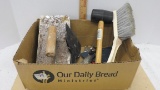 shop lot, scrappers, mallet and brush