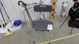 home health, nice grouping of like new canes, walker, and shower seat