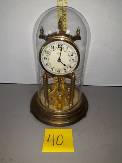 Vintage Kundo Anniversary Clock, Metal & Glass