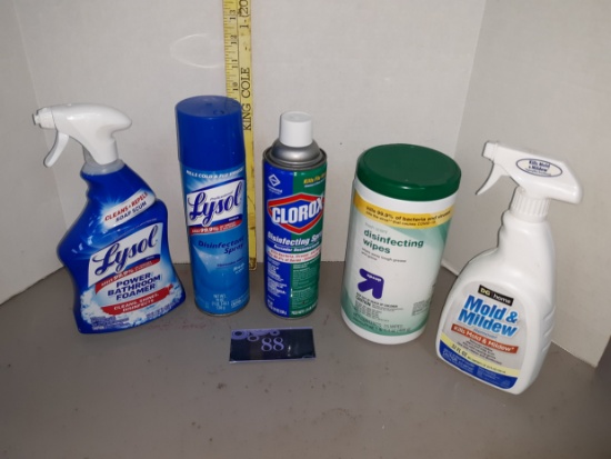 Cleaner Lot, Lysol, Clorox, Wipes Mold &Mildew