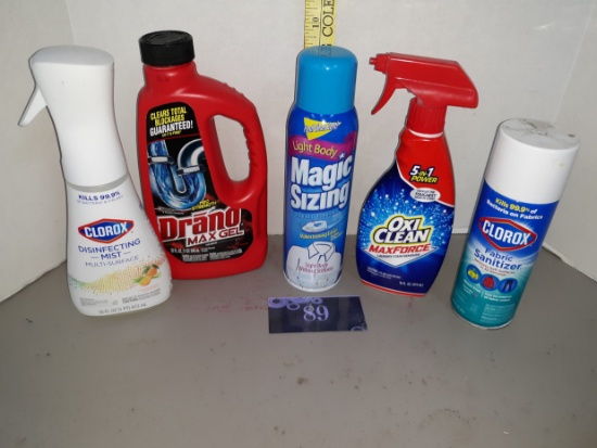 Cleaner Lot, Clorox Mist, Drano, Starch, Oxi Clean, Clorox Fabric Sanitizer