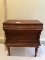 Vintage Solid Wood Sewing Cabinet with Misc Sewing Material (Local Pick Up Only)