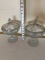 (2) Heavy Glass Cut Glass Lidded Candy Dishes