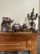Box Lot/Metal Décor Pieces, Candle Holder, Old Cow Bells, ETC