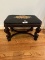 Antique Needlepoint Top Ornate Foot Stool