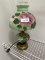 Vintage Floral Hurricane Lamp (Hand Painted) (Local Pick Up Only)