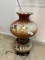 Vintage Floral Hurricane Lamp (Hand Painted) (Local Pick Up Only)