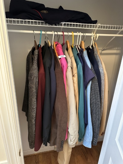 Closet Full of Men's Coat, Jackets, ETC