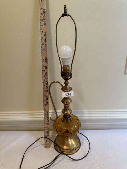 Vintage Glass Middle Table Lamp (Local Pick Up Only)