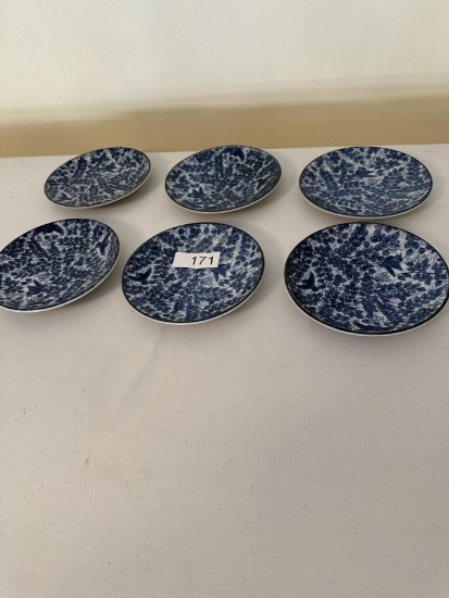 (6) Blue Patterned Plates