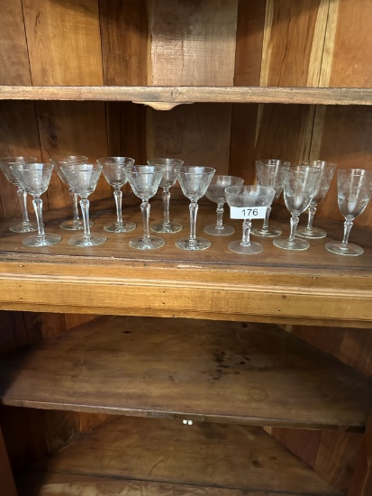 Bottom Shelf Lot/Box Lot/Stemware Glasses (Crystal???)