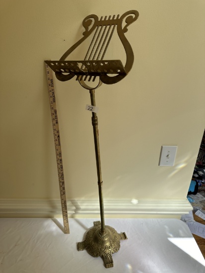 Vintage Brass Lyre Music Stand Lectern (Adjustable Height)
