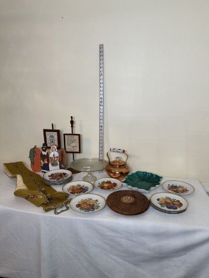 Box Lot/Décor Items, Made In Germany Items, Copper Tea Pot, ETC