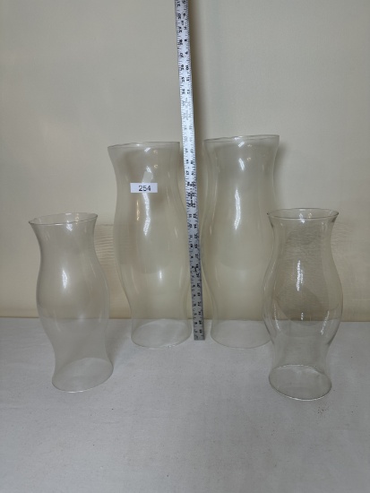 (4) Hurricane Glass Shades/Globes (Local Pick Up Only)