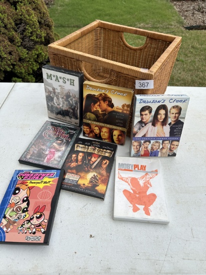 Décor Basket Full of DVDs (Series Sets (MASH, ETC))