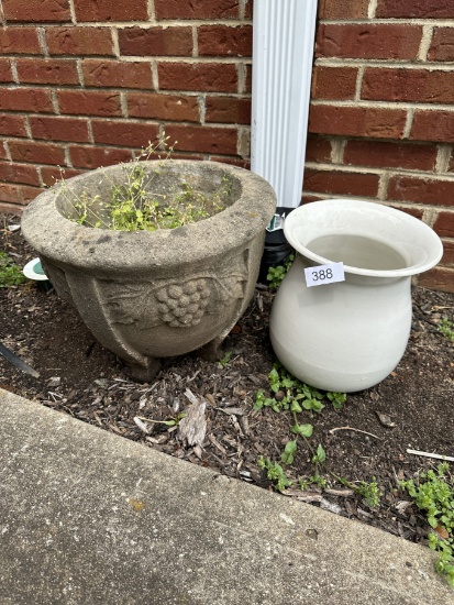 Concrete Planter and Ceramic Planter (Local Pick Up Only)