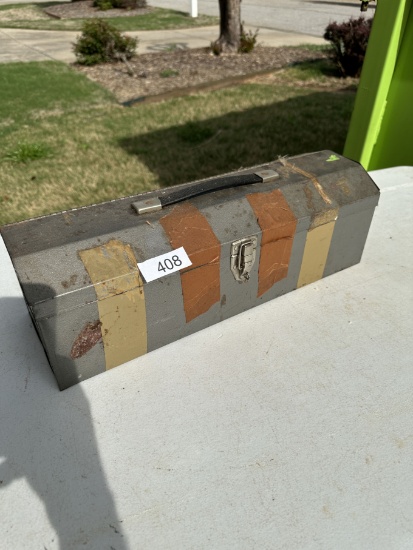 Approx 19 Inch Metal Tool Box with Misc Tools