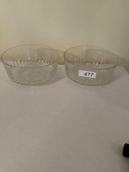 (2) Glass Mixing/Serving Bowls