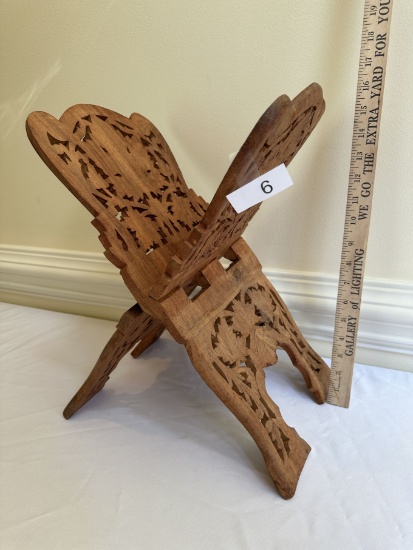 Vintage Hand Made Wooden Book Stand/Folding Bible Holder