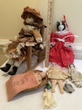 Box Lot/Vintage Dolls, Doll Rocking Chair, ETC