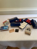 Box Lot/Vintage Poker Chips, Match Boxes, Match Books, ETC