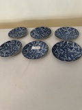 (6) Blue Patterned Plates