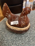 Vintage HULL Oven Proof Bake and Serve in This Dish Hen on a Nest