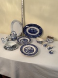 Box Lot/Misc Bowls, Plates, ETC (Made In China, Severn, Willow Ware, ETC)