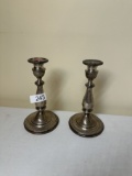 (2) Sterling Reinforced with Cement 263 Candle Holders
