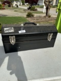 Approx 20 Inch Long Disston My Buddy Metal Tool Box with Misc Tools