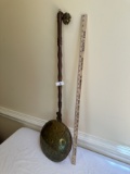 Vintage Copper Bed Warmer with Wall Hook
