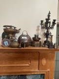 Box Lot/Metal Décor Pieces, Candle Holder, Old Cow Bells, ETC