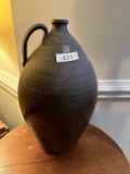 Antique Stoneware Single Handled Crock/Brown Glaze (17 Inch Tall)