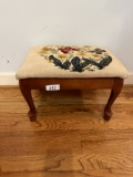 Nice Needlepoint Solid Wood Foot Stool