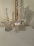 Vintage Etched & Cut Glass Vases
