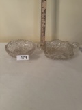 Vintage Heavy Cut Glass Serving Dishes