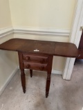 Vintage Cherry Wood Drop Leaf 2 Drawer Side Table (Local Pick Up Only)