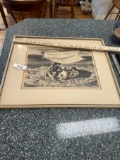 Vintage Framed Art Piece/Seaside Nomads, Lawrence Beall Smith